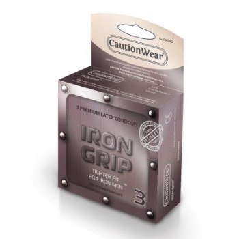 Box of Iron Grip Condoms by Caution Wear
