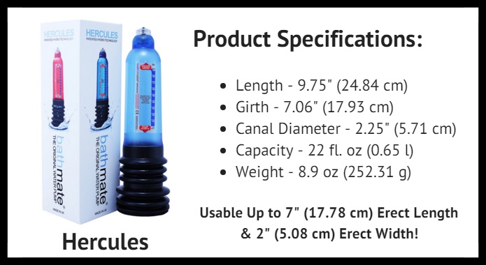 BathMate Hercules product specifications