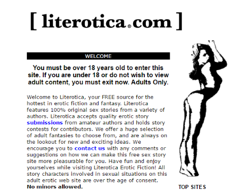 Literotica homepage