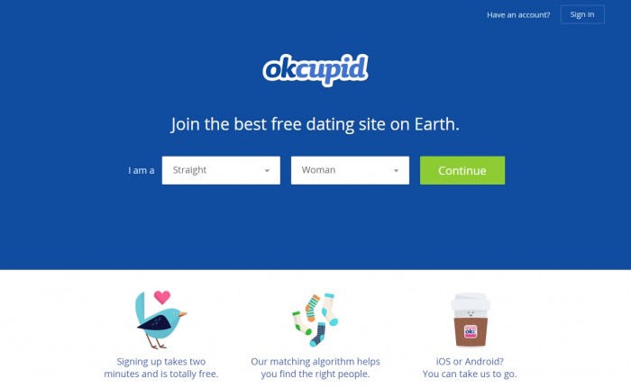 image of ok cupid website