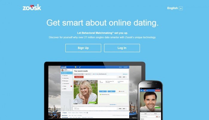 image of zoosk homepage