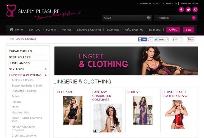 Lingerie Eshop At Simply Pleasure