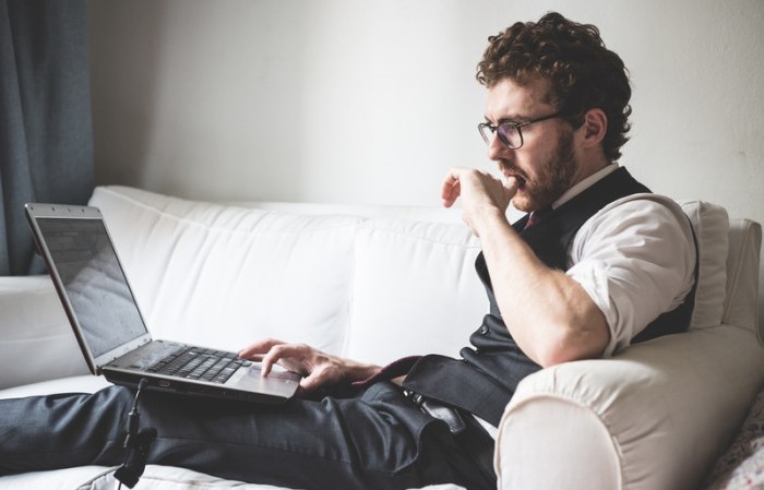 attractive man on couch