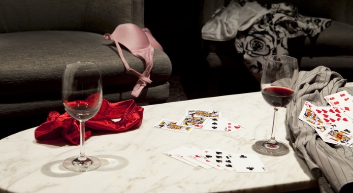 strip poker with wine