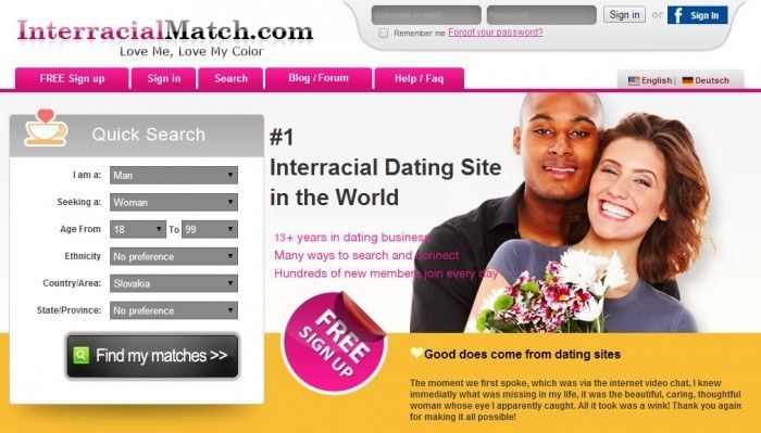 Screenshot Of Interracial Match Site