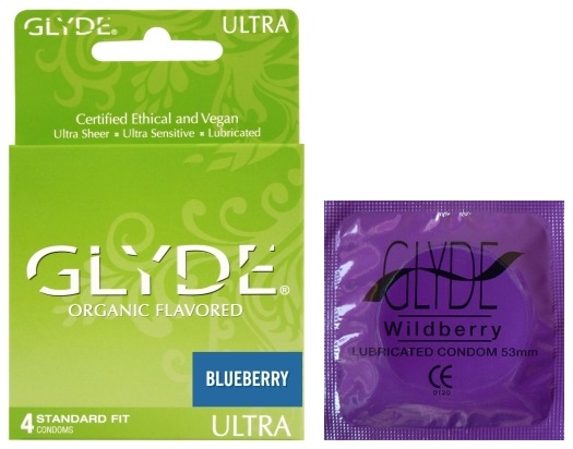 Glyde Organic Flavored Condoms with box