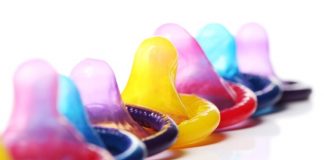 lot of colorful condoms